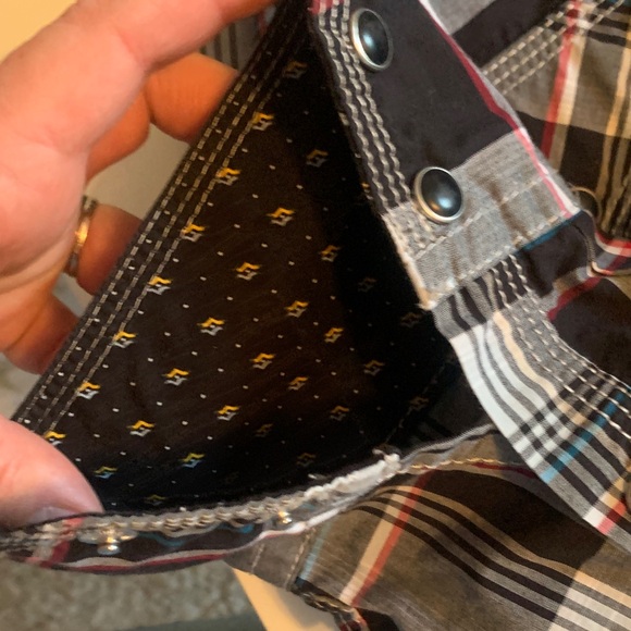 Wrangler Men's Casual Plaid Shirt - Black, Red, and White - Picture 7 of 7